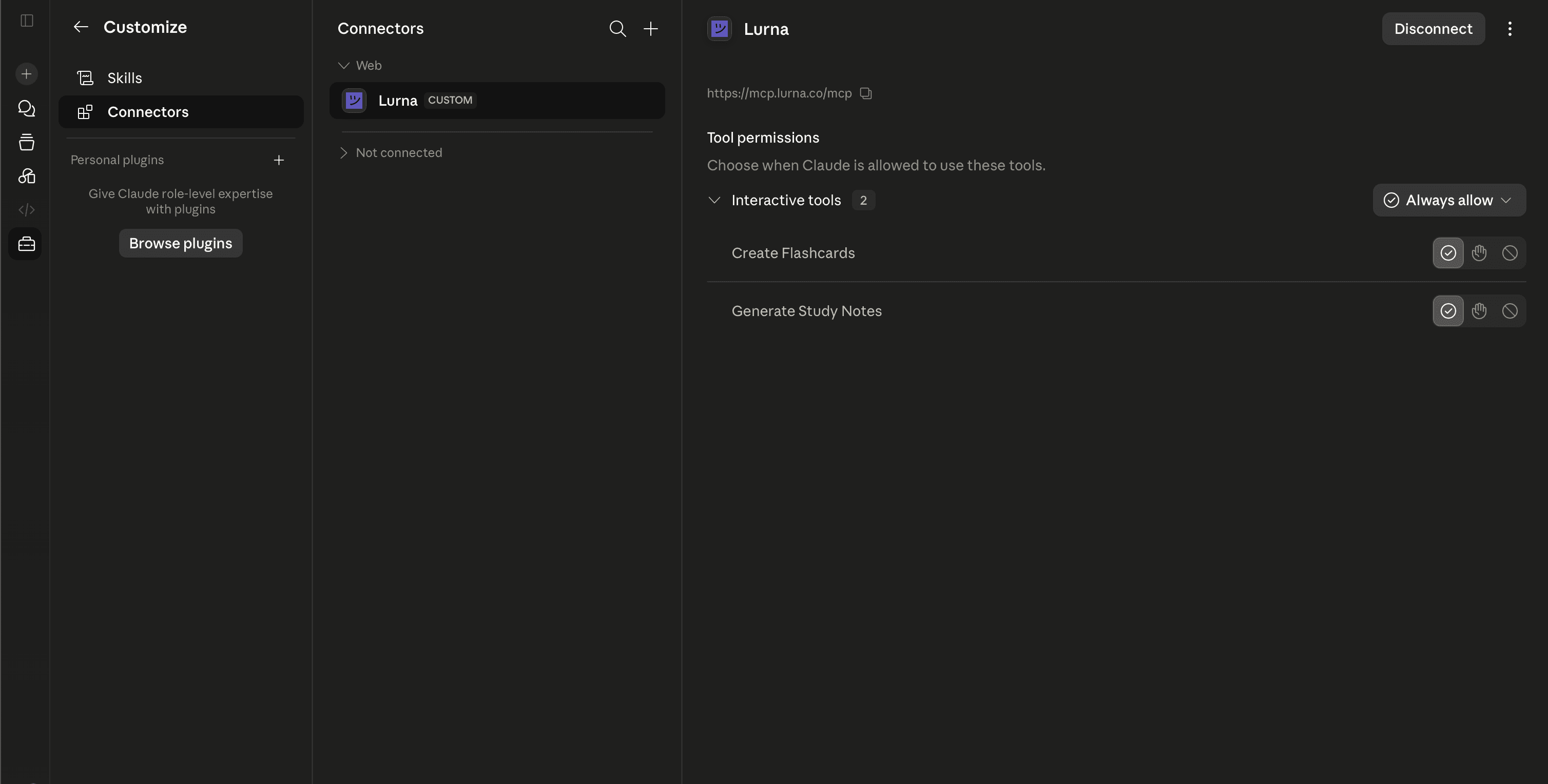 Add the Lurna MCP server