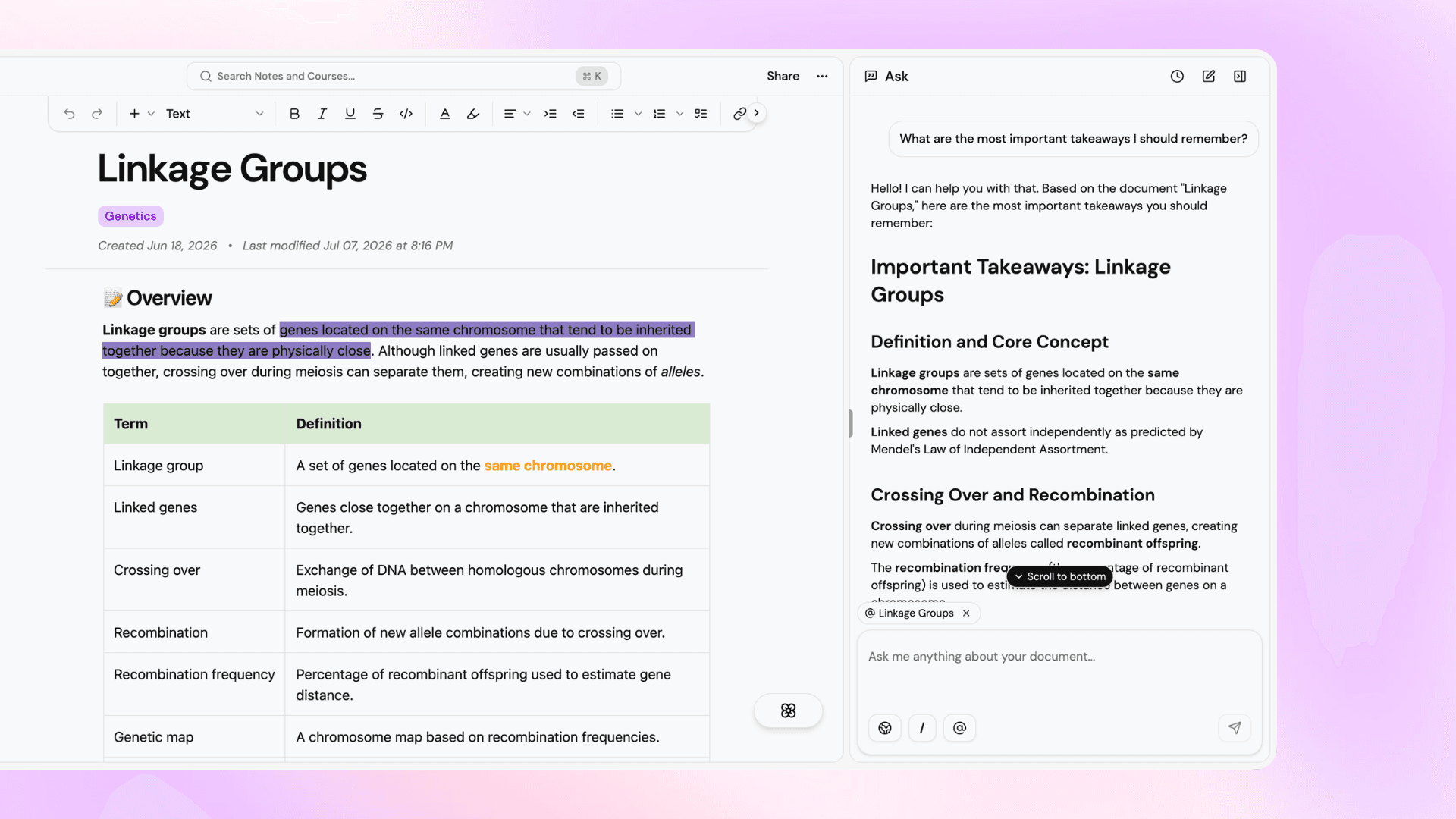 Lurna AI chat sidebar